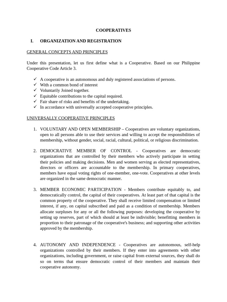 Understanding Cooperatives: Principles & Purpose | PDF | Taxes ...
