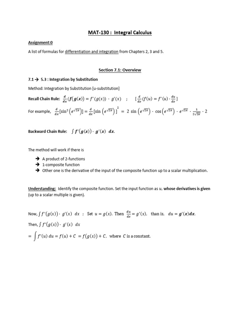 Evaluate Integral with Substitution | PDF | Trigonometric Functions ...