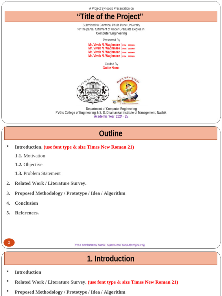 Draft Synopsis Be Project Template 2024 ! | PDF