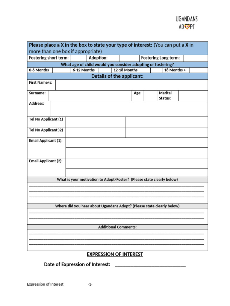 Expression of Interest Form | PDF