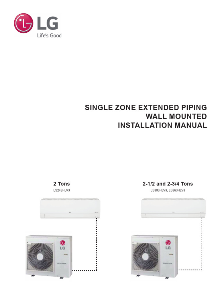 LS303HLV3 Installation Manual | PDF | Air Conditioning | Building ...