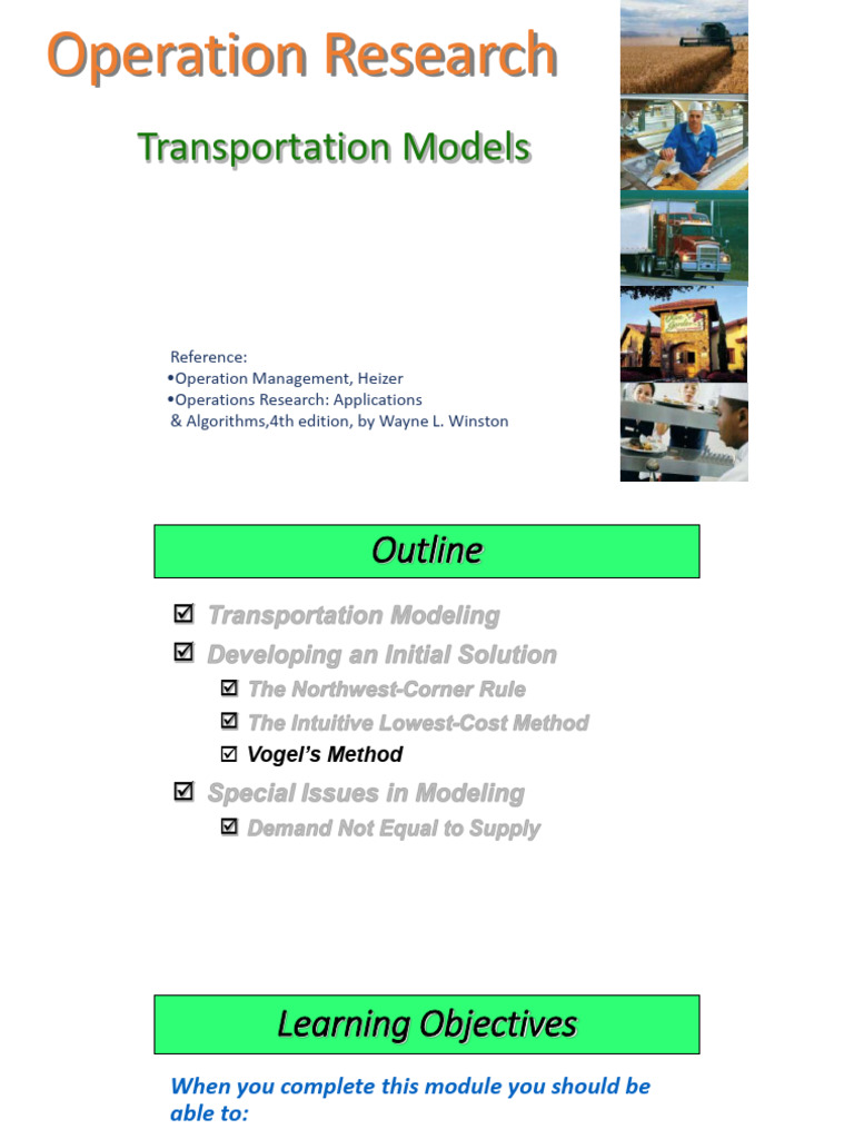 Transportation Models in Operations Research | PDF | Mathematics Of ...
