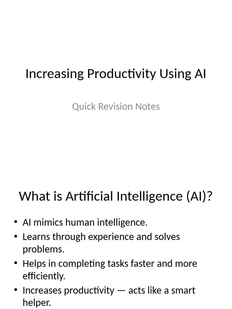AI Productivity Notes | PDF