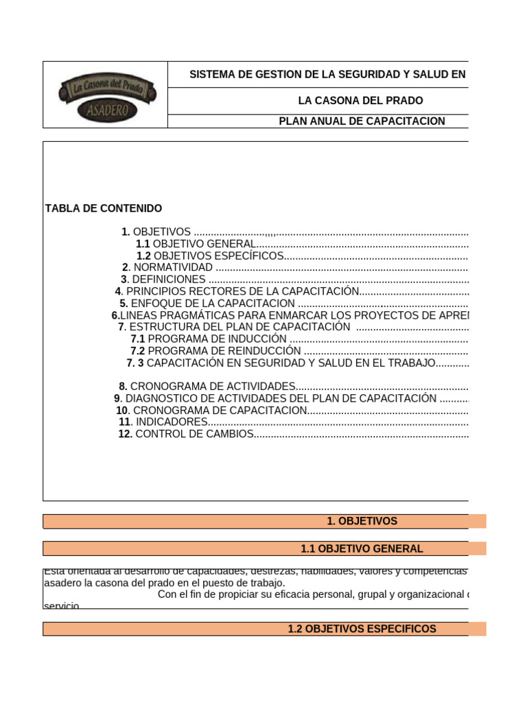 Plan Anual de Capacitación en SST | PDF | Pedagogía | Creación de capacidad