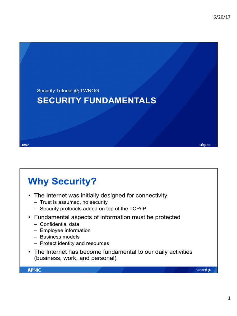 Security Fundamentals Overview and Goals | PDF | Security | Computer ...