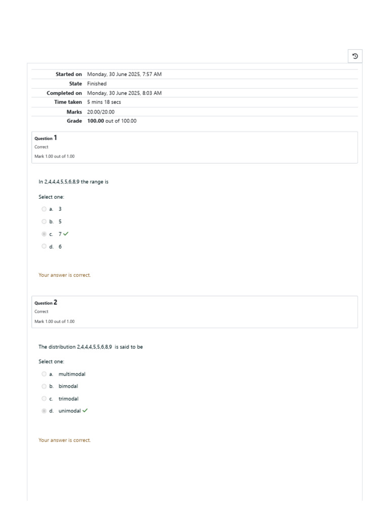 Quiz 2 Results and Analysis | PDF | Mode (Statistics) | Probability Theory