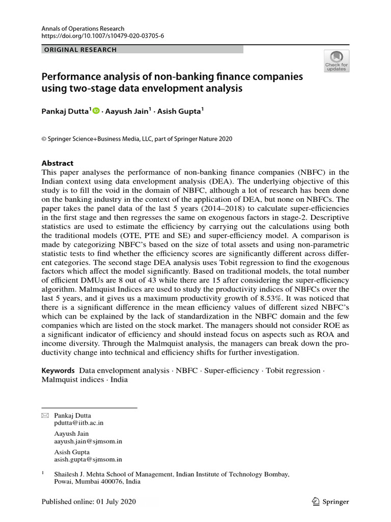 NBFC Performance Analysis in India | PDF | Financial Services | Business