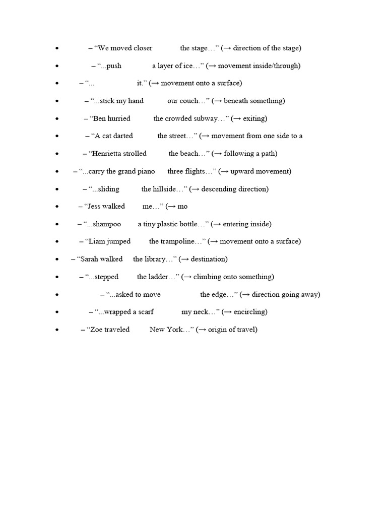 Prepositions of Movement Explained | PDF
