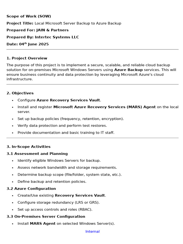 Azure Backup Implementation for Windows Servers | PDF | Backup ...