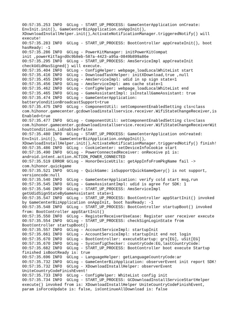 GameCenter Application Startup Log | PDF | Computing | Software