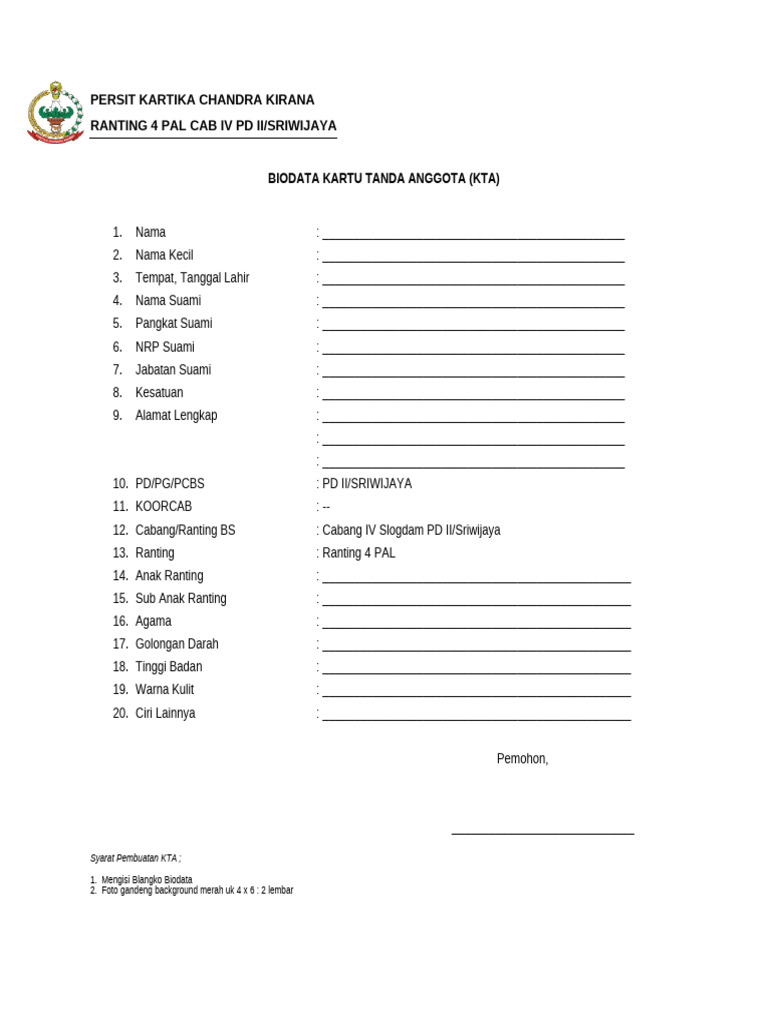 Panduan Pembuatan KTA Persit | PDF