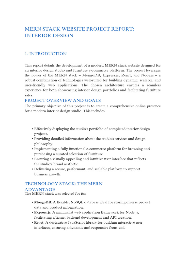 MERN Stack E-Commerce for Interior Design | PDF | Databases | Client ...