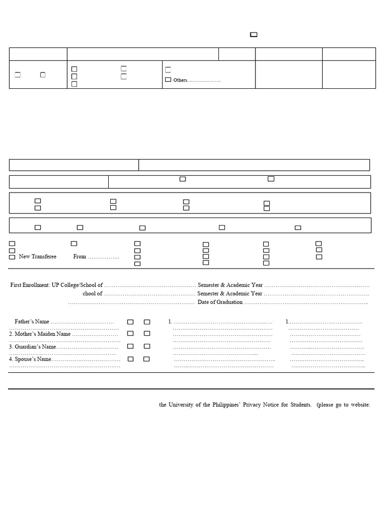 UPLB Student Directory Form No. 3 | PDF | Government And Personhood ...
