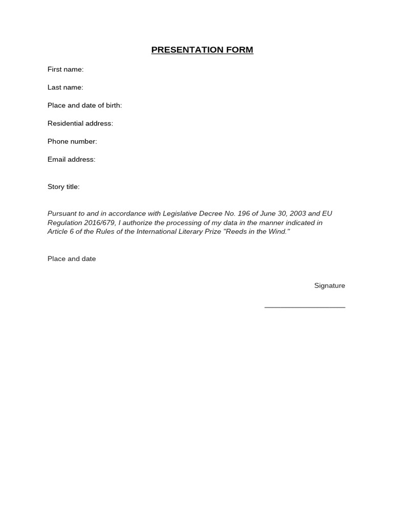 Presentation Form | PDF