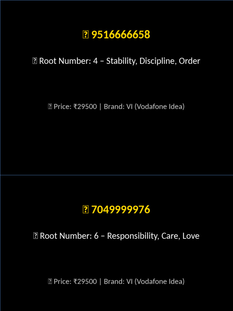VIP Numerology Demo Set | PDF