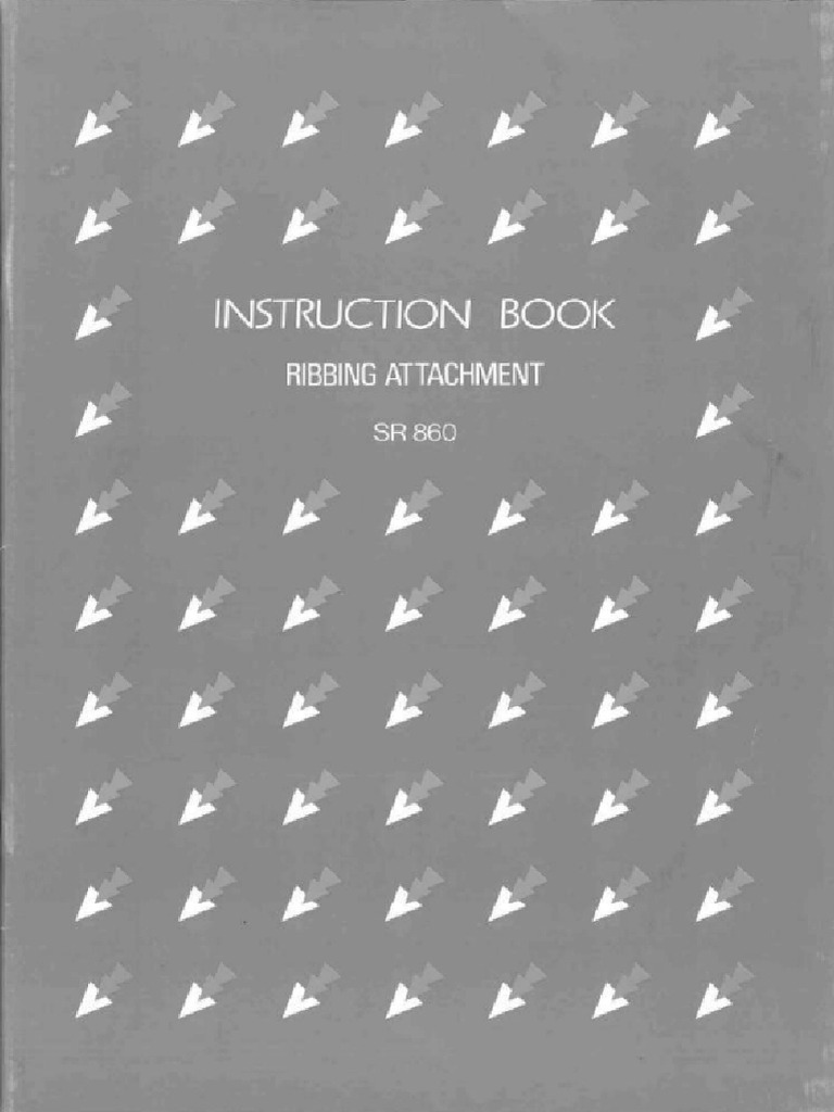 Silver Reed SR-860 Ribber Operation Manual English | PDF