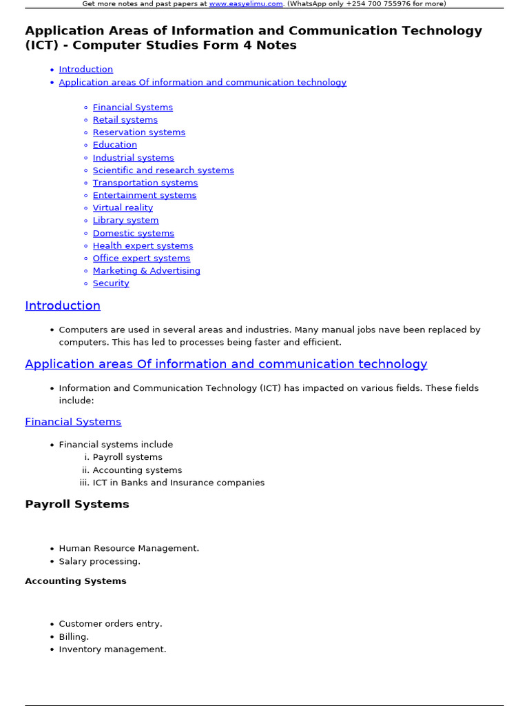 f4 Application Areas of Ict | PDF | Simulation | Banks
