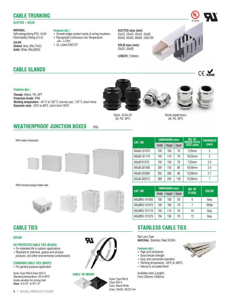 MGJB Weatherproof Junction Boxes | PDF | Electrical Wiring | Materials