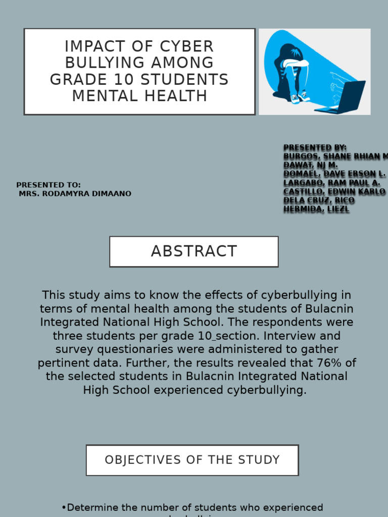 Cyberbullying's Impact on Grade 10 Mental Health | PDF | Cyberbullying ...