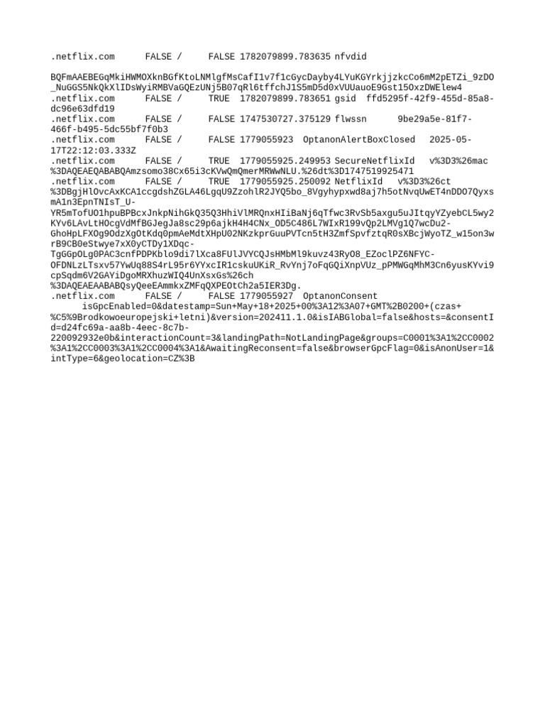 Netflix User Consent and Session Data | PDF