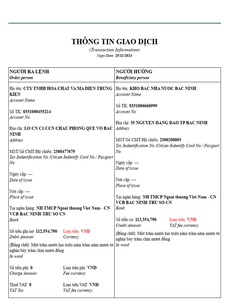 Vietcombank - thuế bvmt | PDF