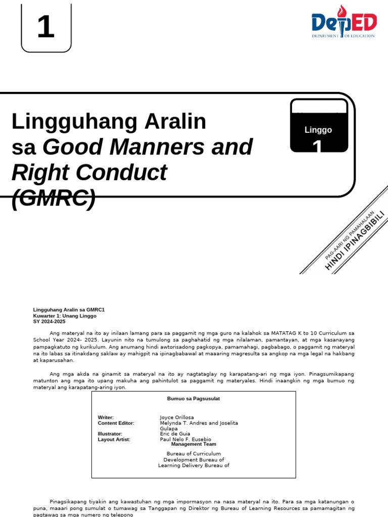 Le GMRC 1 q1 Week1 v.3 | PDF