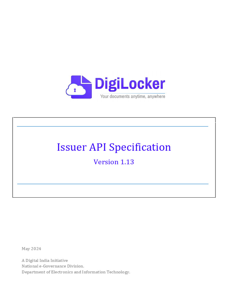DigiLocker APISpecification v1 13 | PDF | Uniform Resource Identifier | Xml