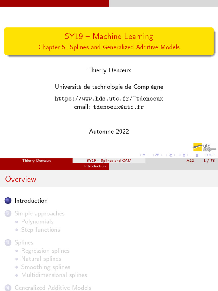 Splines and GAMs in Machine Learning | PDF | Spline (Mathematics ...