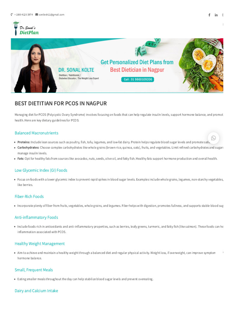 PCOS Nutrition Guide by Dr. Sonal Kolte | PDF | Polycystic Ovary ...