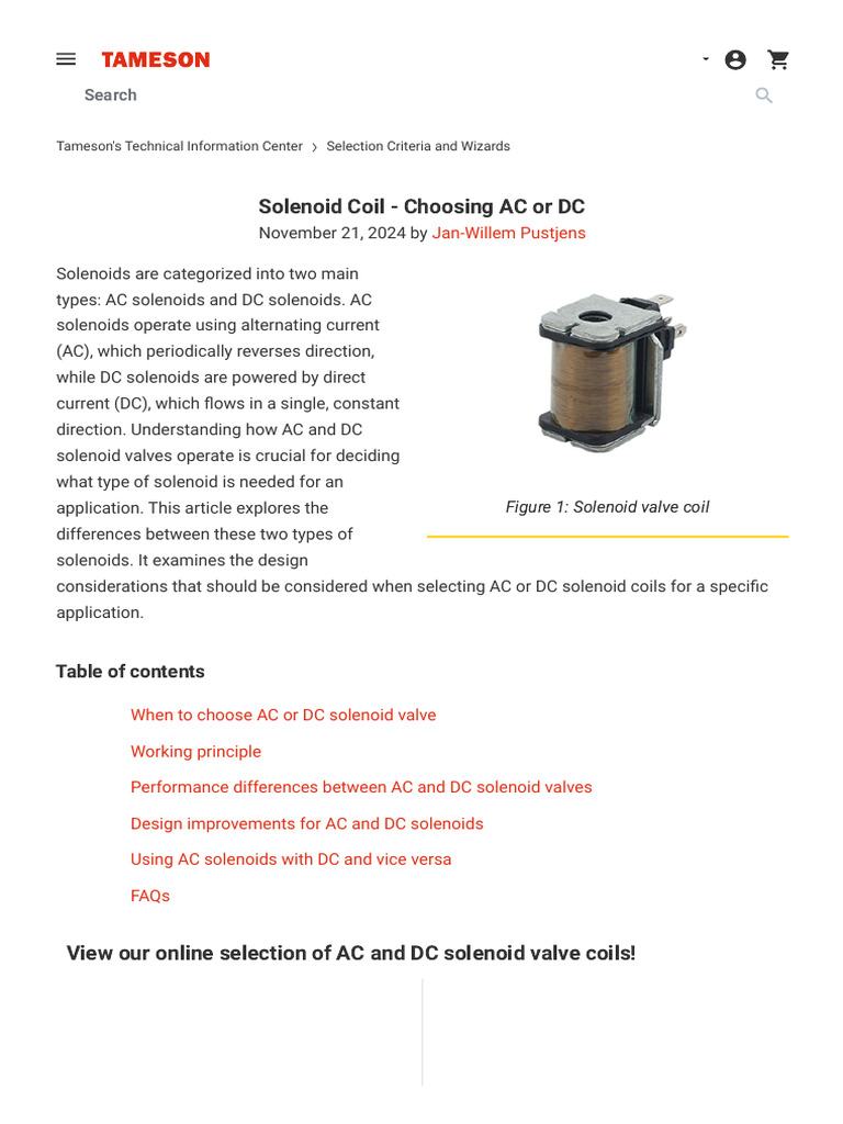 AC vs DC Solenoid Coil Selection Guide | PDF | Inductor | Electrical ...