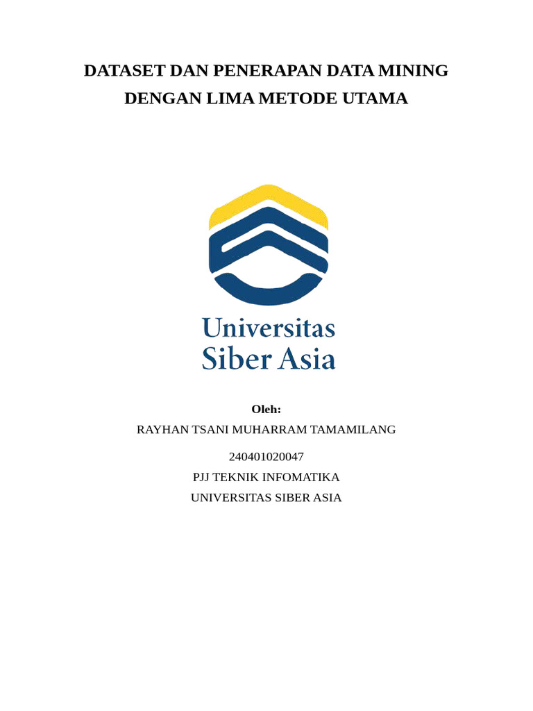 Dataset dan Metode Data Mining | PDF