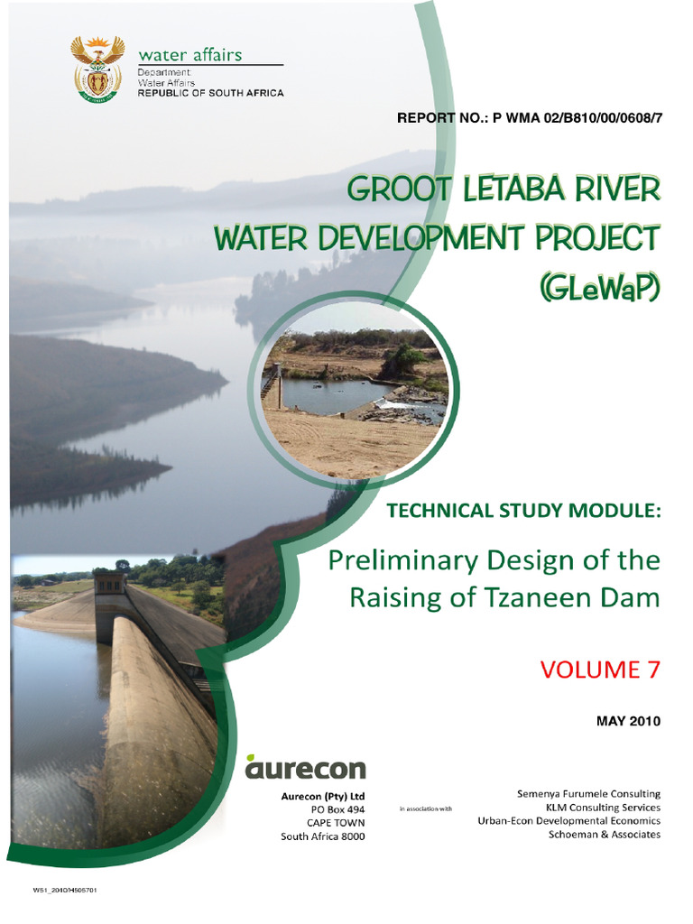 Vol 7 Raising of Tzaneen Dam Preliminary Design Report | PDF | Spillway ...