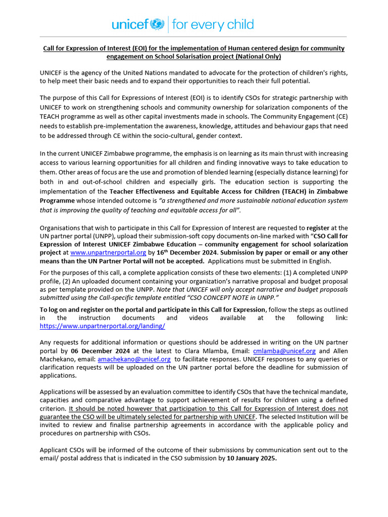 EOI for Community Engagement in School Solarization | PDF