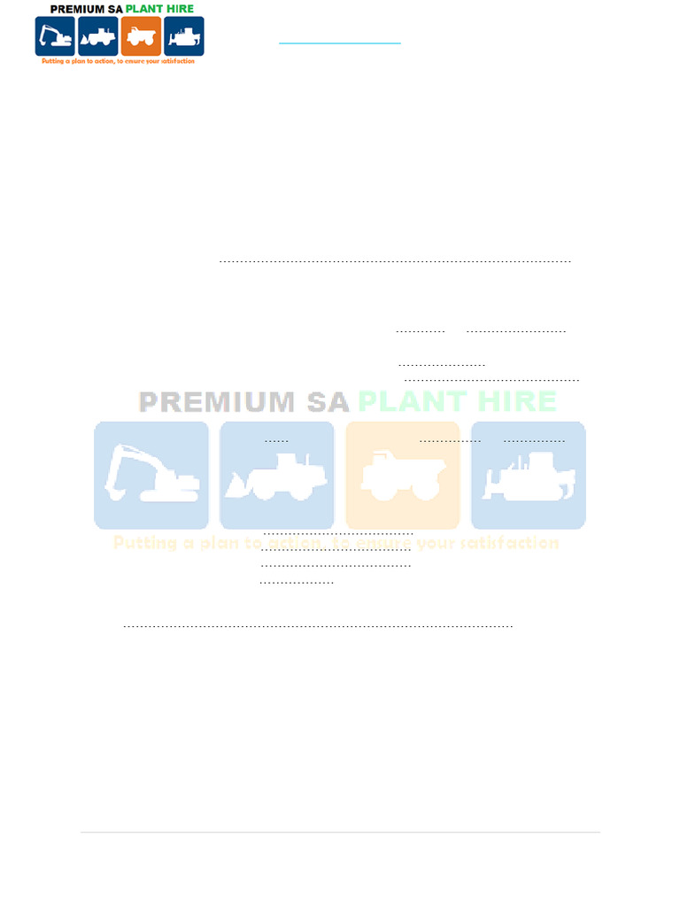Plant Hire Rental Agreement Template | PDF | Lease | Indemnity