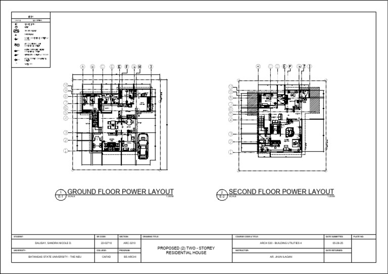 Ground Floor Power Layout Second Floor Power Layout: Proposed (2) Two ...