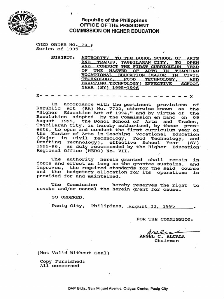 CMO-No. 29 S.1995 | PDF