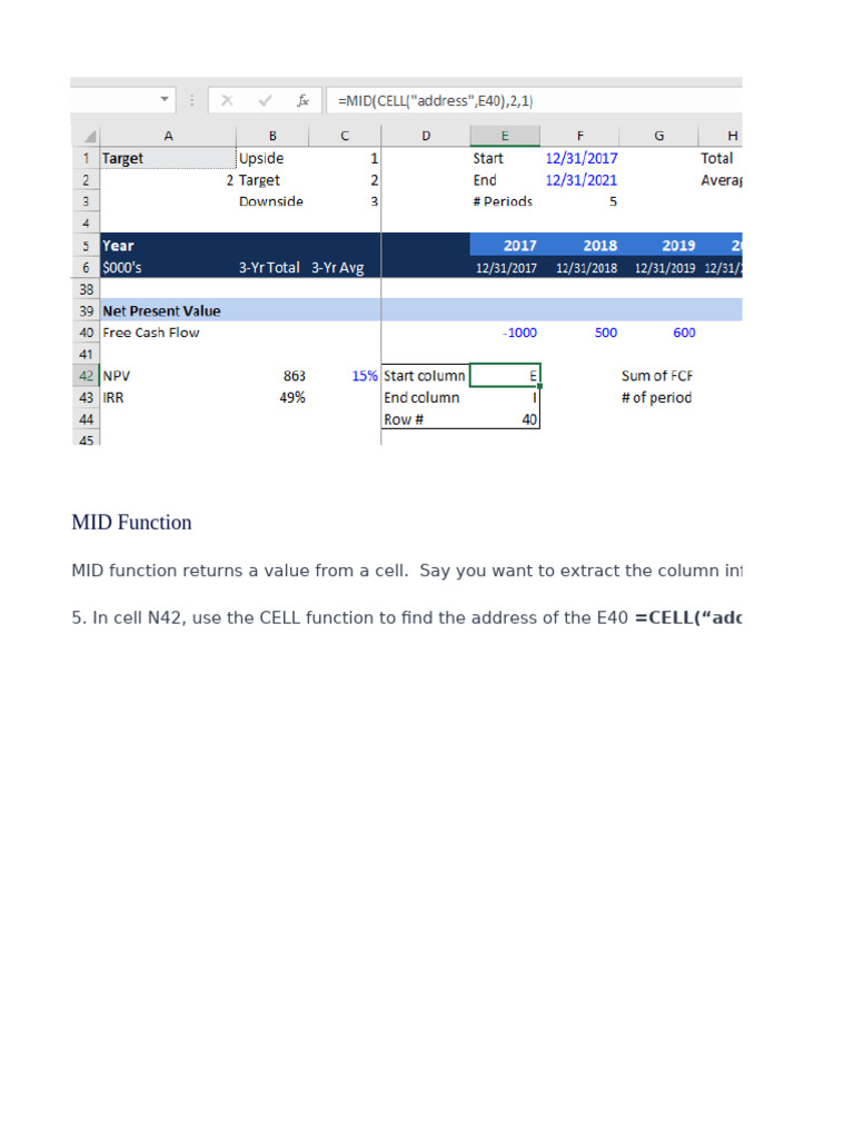 Extract Column Info with MID Function | PDF