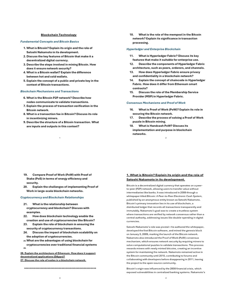Bitcoin Basics and Blockchain Overview | PDF | Bitcoin | Cryptocurrency