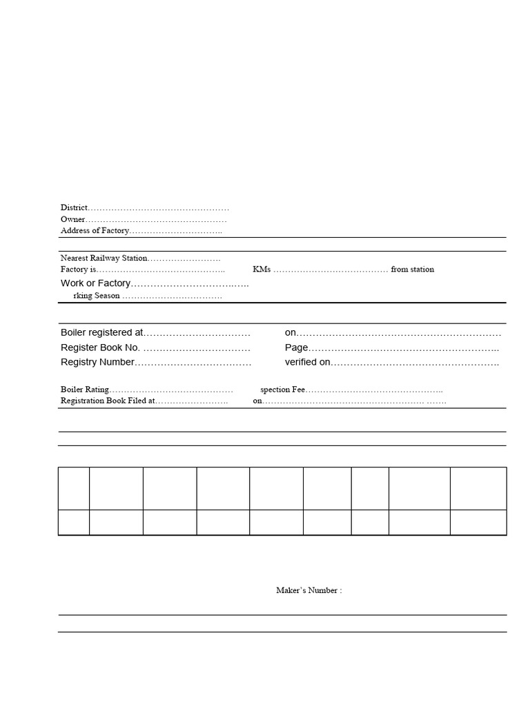 Boiler Registration Form III Details | PDF