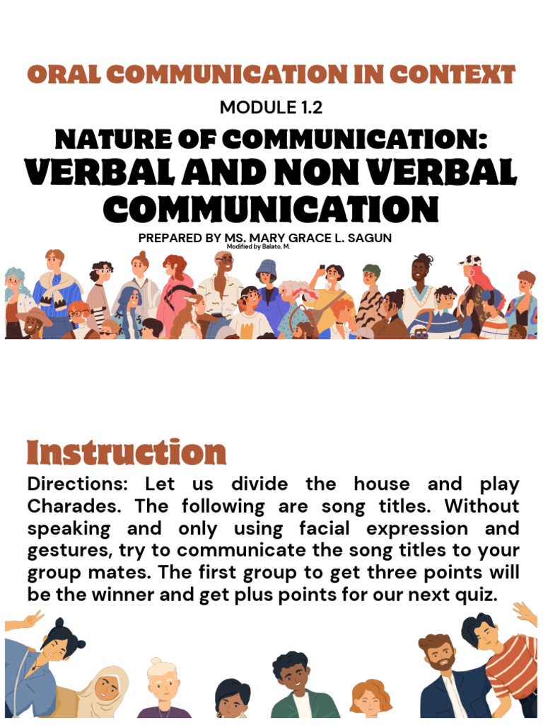 Verbal and Non-Verbal Communication | PDF | Nonverbal Communication ...