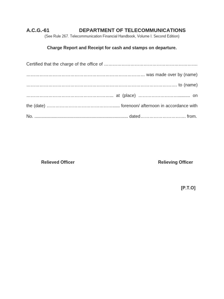 ACG-61 Charge Report Template | PDF