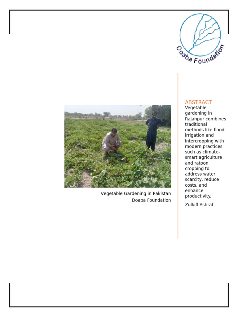 Vegetable Gardening Practices in Pakistan | PDF | Agriculture | Vegetables
