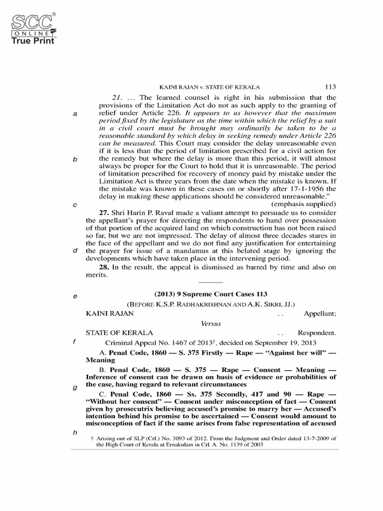 Kaini Rajan v. State of Kerala Analysis | PDF | Separation Of Powers ...
