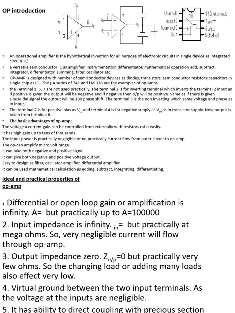 Operational Amplifier (OP-AMP) | PDF | Operational Amplifier | Amplifier