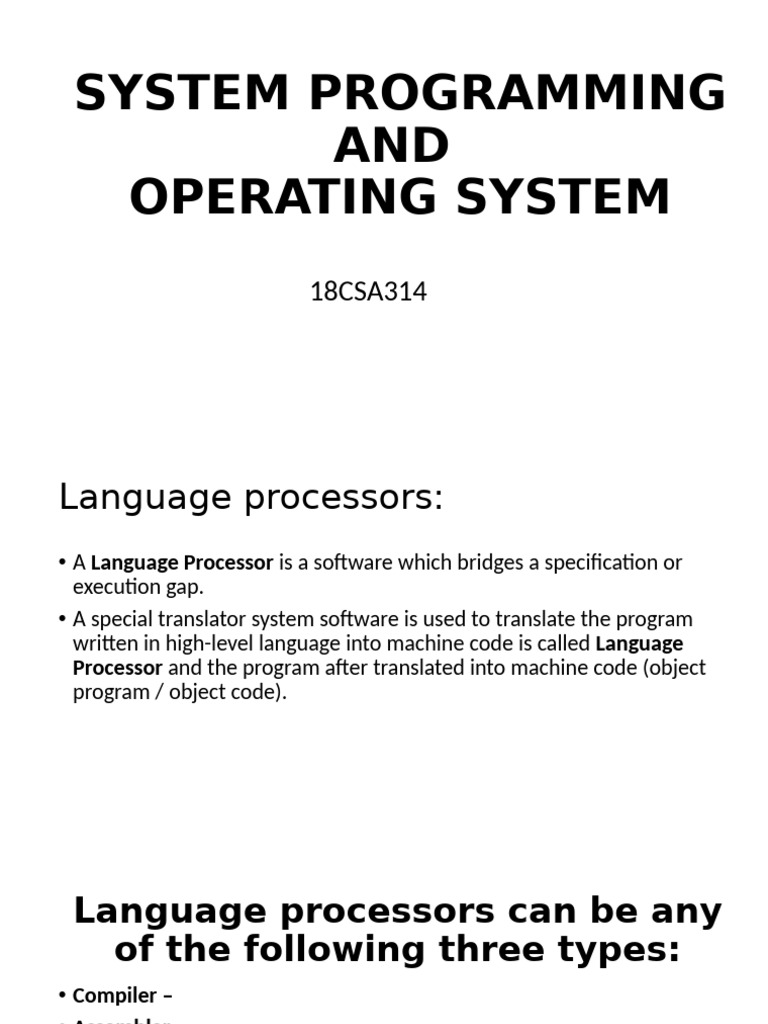 System Programming and Os - 28-01-2021 | PDF