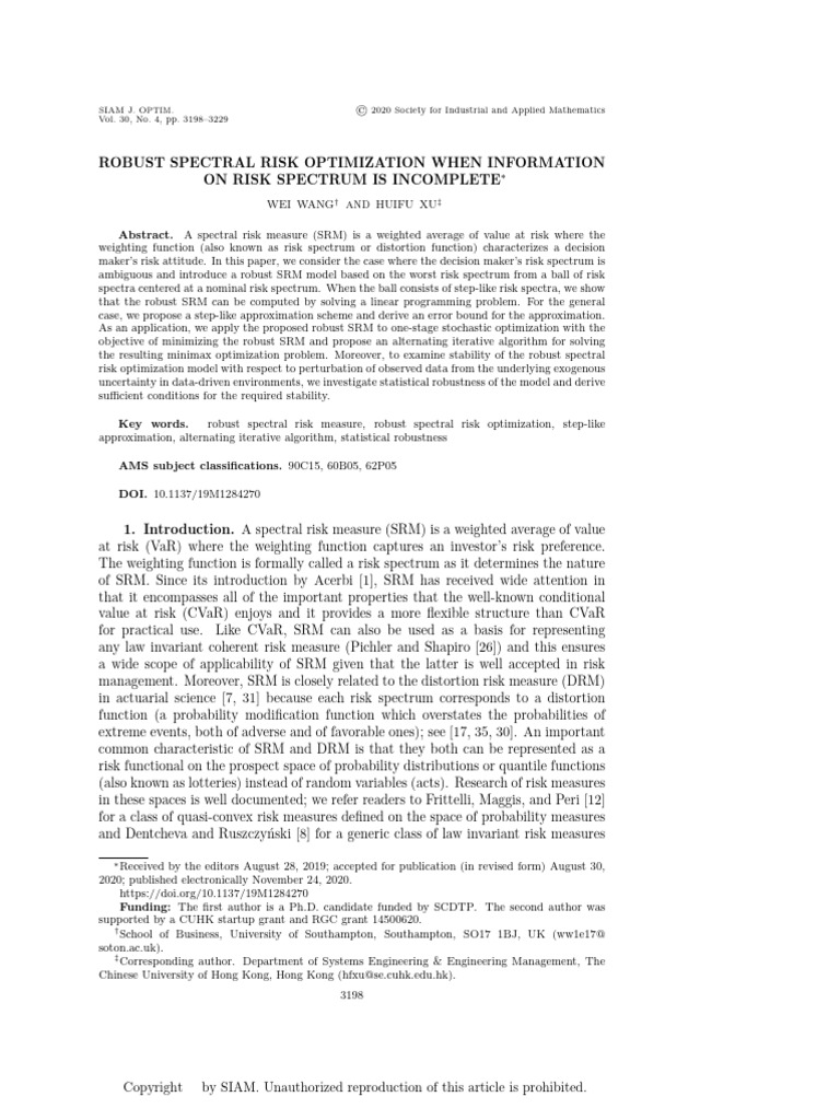 Robust Spectral Risk Optimization When Informationon Risk Spectrum Is ...