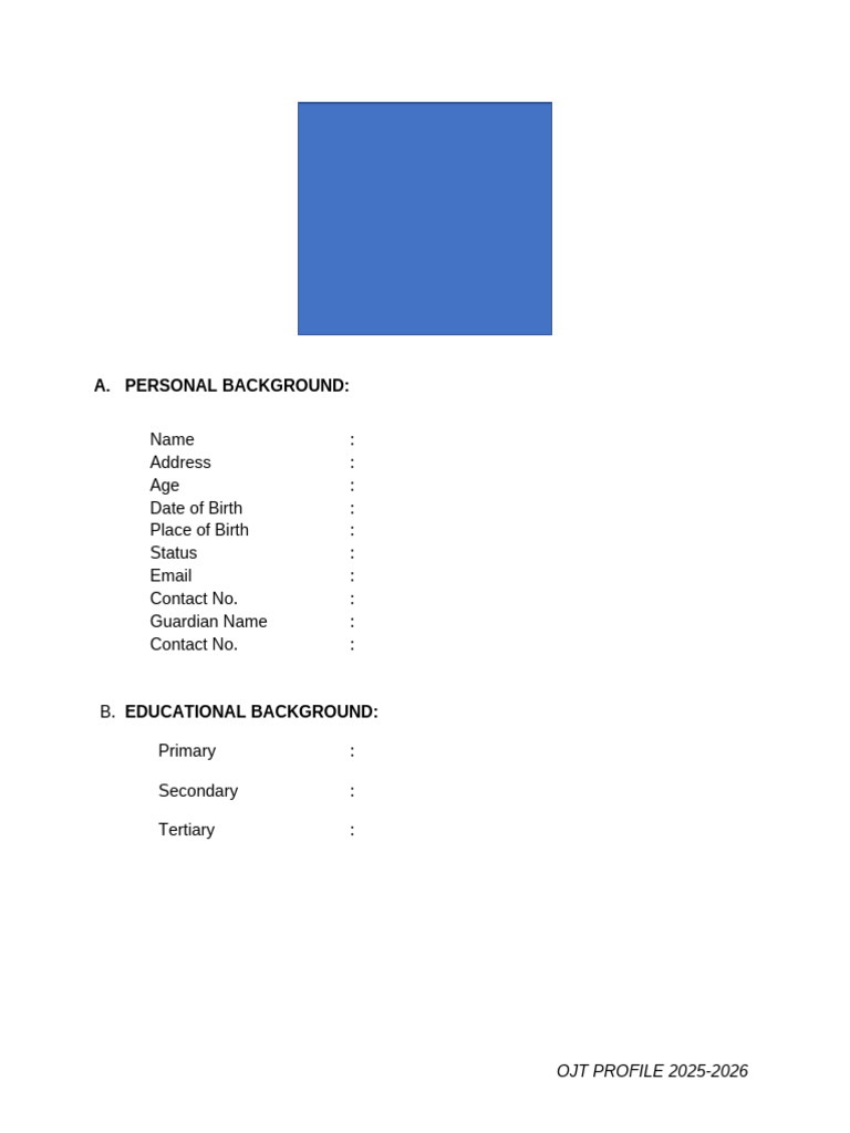 Personal and Educational Profile 2025-2026 | PDF