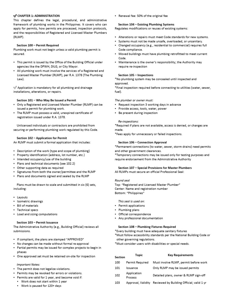 Plumbing Permit Regulations in the Philippines | PDF | Sanitary Sewer ...