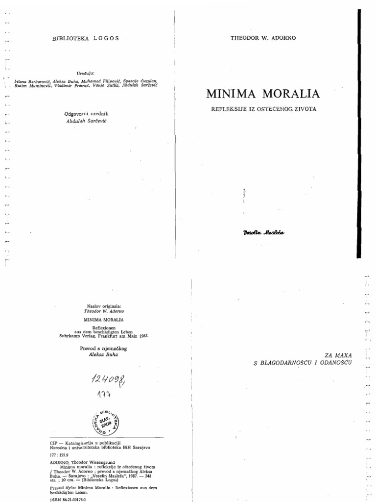 Adorno Minima Moralia PDF