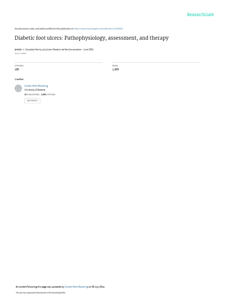 Diabetic Foot Ulcers: Causes and Care | PDF | Peripheral Neuropathy ...